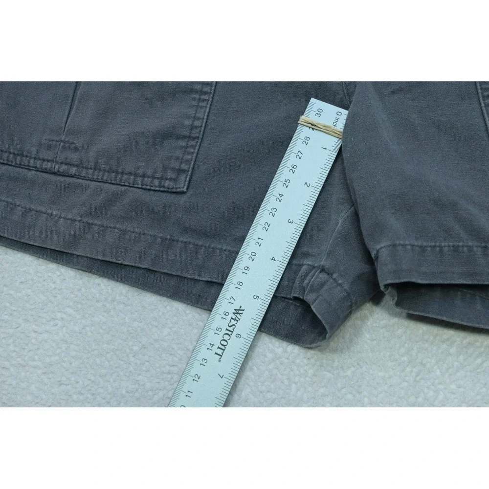 Cabelas Cargo Shorts Mens 34 Gray Elastic Waist Canvas Outdoor Utility Excellent